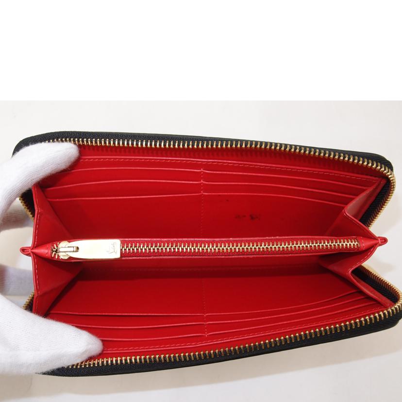 C．Louboutin クリスチャンルブタン/パネトーネラウンドファスナー長財布／ブラック/1185059//ABランク/69