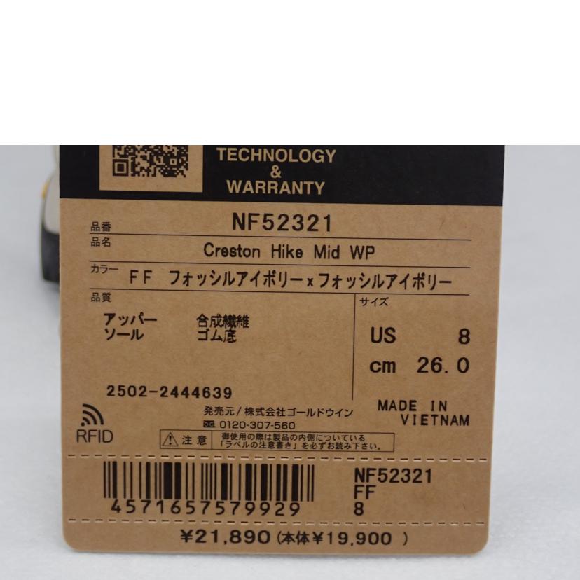 THE　NORTH　FACE ノースフェイス/THE　NORTH　FACE　Creston　Hike　Mid　WP/NF52321//26.0cm/Aランク/62