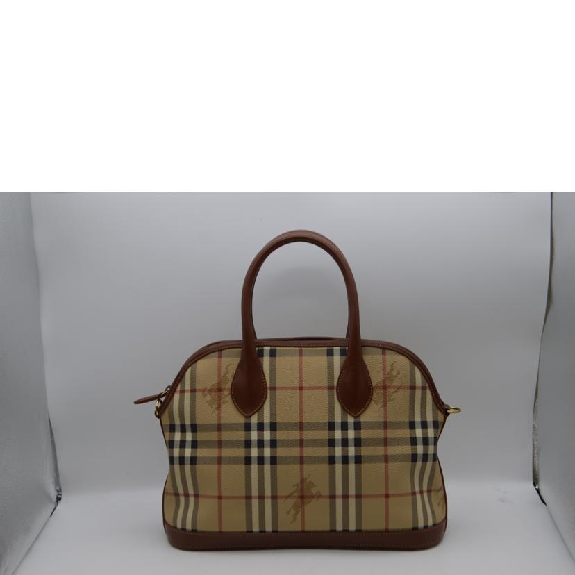 BURBERRY バーバリー/ノバチェックドームレザーハンド／ブラウン//Aランク/89