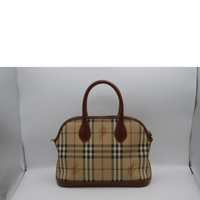 BURBERRY バーバリー/ノバチェックドームレザーハンド／ブラウン//Aランク/89