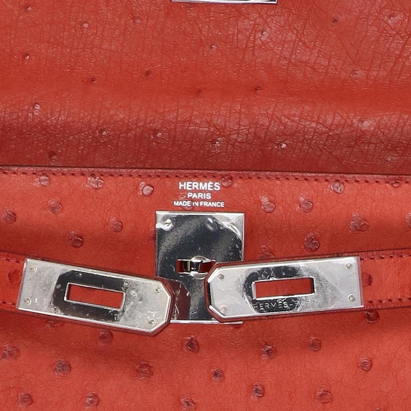 HERMES　 エルメス/ケリー28／オーストリッチ・オランジュ／シルバー金具/001859CC//□Ａ刻*/SAランク/24
