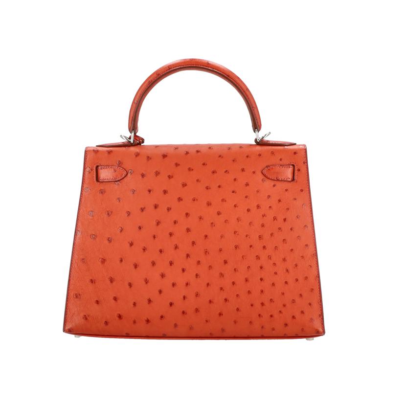 HERMES　 エルメス/ケリー28／オーストリッチ・オランジュ／シルバー金具/001859CC//□Ａ刻*/SAランク/24