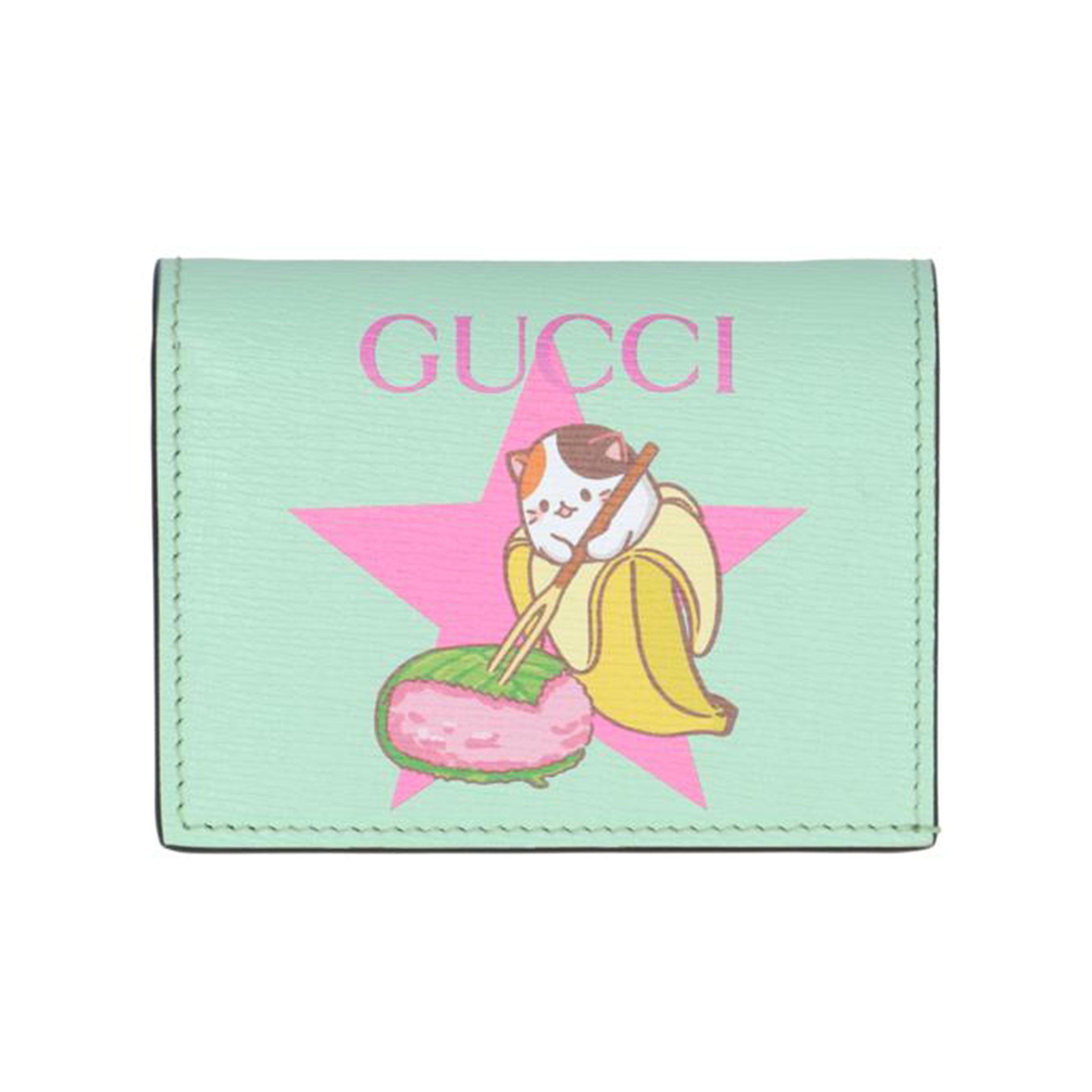 GUCCI グッチ/ばなにゃコラボ　スター桜餅　二つ折り財布/701009//206*/Aランク/09