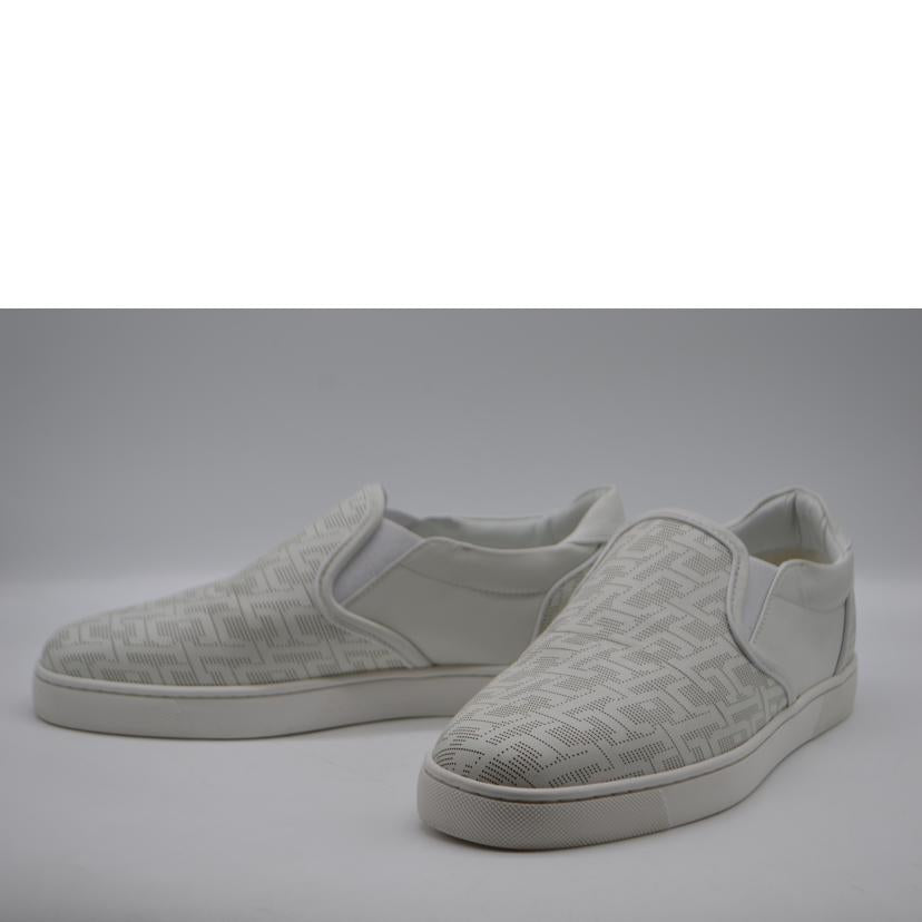 C．Louboutin クリスチャンルブタン/セーラーボートホワイトレザースリッポン／24．5cm/1230214//ABランク/89