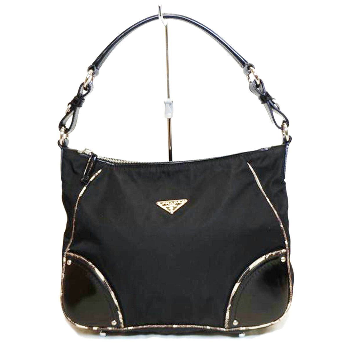 PRADA/ナイロンワンショルダーパイソンパイピング//45/Aランク/92