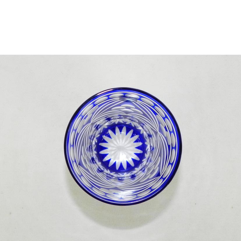 SAIHOU 硝子工房 彩鳳/七宝四花菱文様　天開タンブラー　瑠璃/M-7580-B//SAランク/81