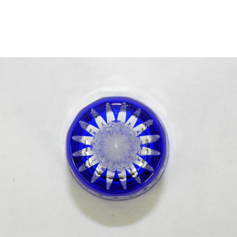SAIHOU 硝子工房 彩鳳/七宝四花菱文様　天開タンブラー　瑠璃/M-7580-B//SAランク/81
