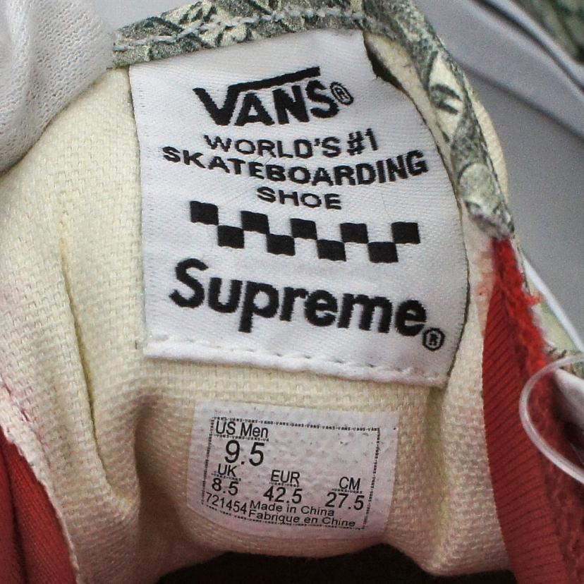 VANS　×　Supreme バンズ × シュプリーム/VANS　×　Supreme　Skate　Era　Dollar　Bill　Green//SAランク/78