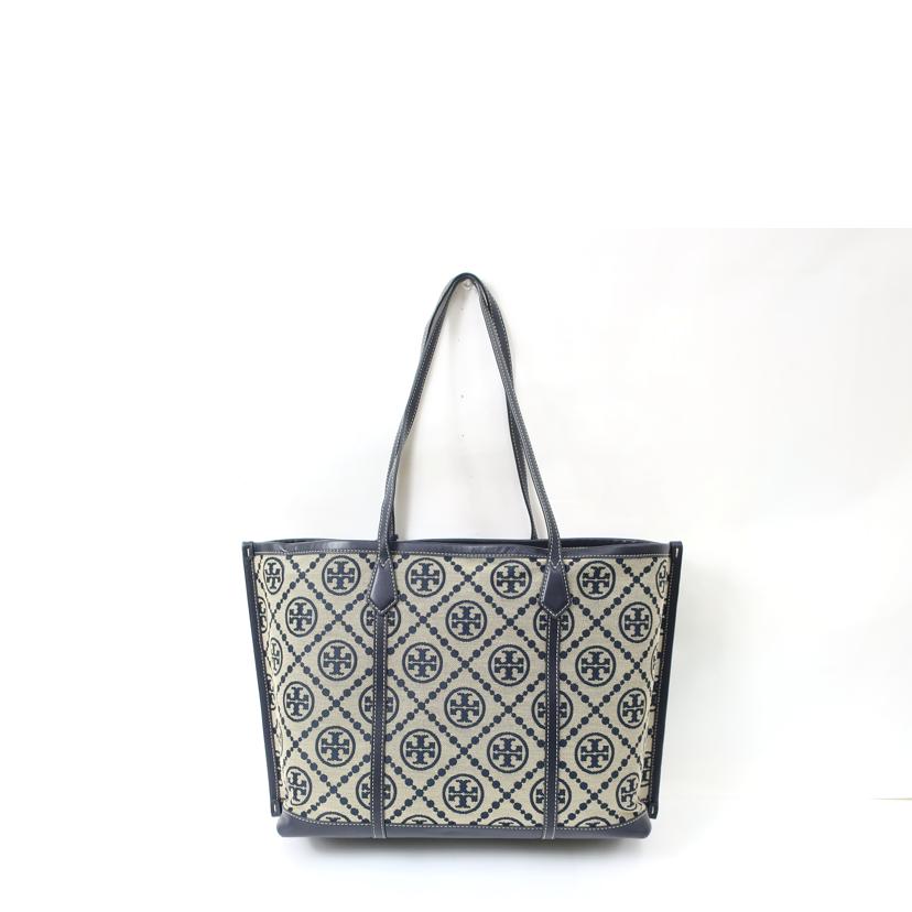 TORY　BURCH トリーバーチ/Tモノグラムバッグ／トリプルコンパートメントトート　ネイビ系　405/83312//Bランク/65