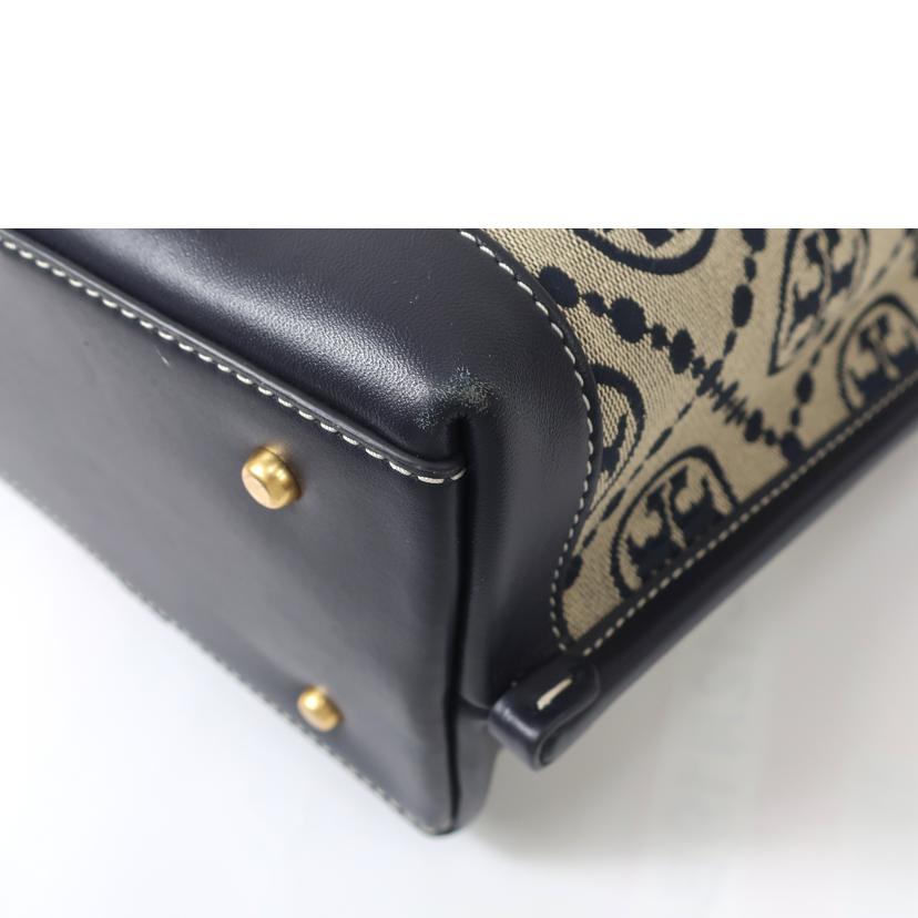 TORY　BURCH トリーバーチ/Tモノグラムバッグ／トリプルコンパートメントトート　ネイビ系　405/83312//Bランク/65