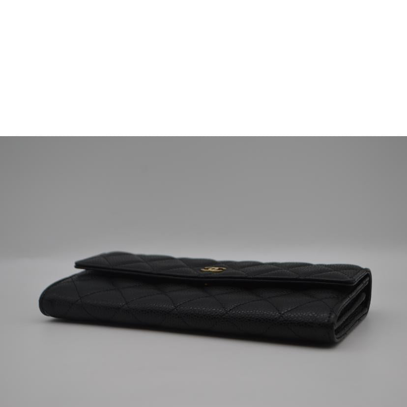 CHANEL シャネル/マトラッセキャビアスキンレザー長財布／ノワール/A50096//188*****/SAランク/89