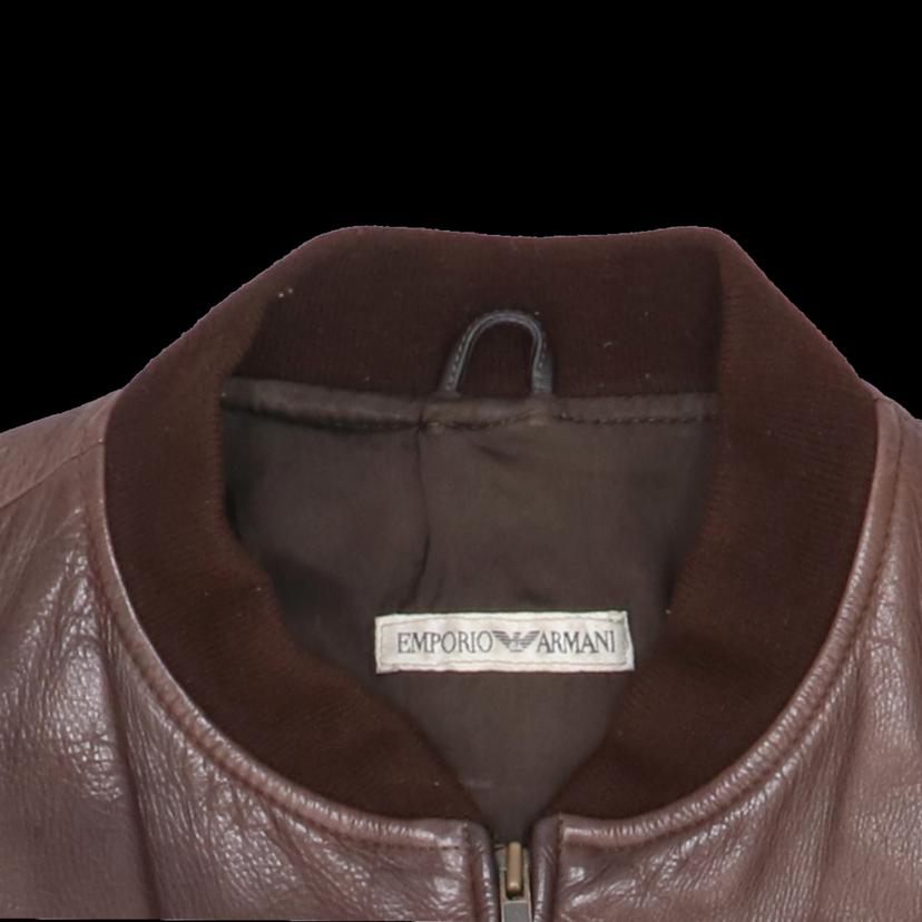 EMPORIO　ARMANI/90＇SPELLEレザーボンバージャケット／茶//Bランク/05