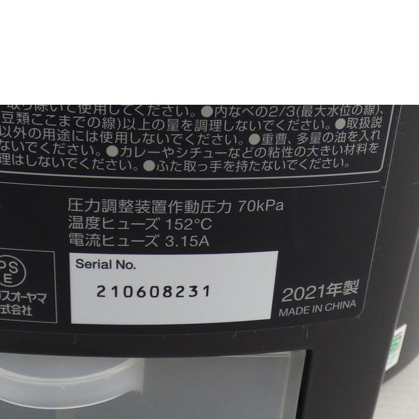 ＩＲＩＳ　ＯＨＹＡＭＡ アイリスオーヤマ/電気圧力鍋/KPC-MA4-B//Aランク/64