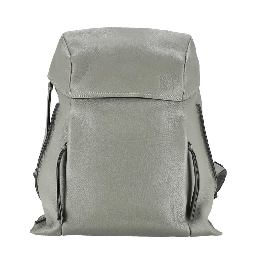 LOEWE ロエベ/ロエベ／アナグラムレザーバックパック／グレー//Aランク/75