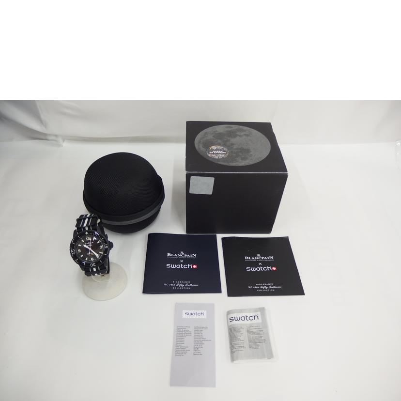 swatch ｽｳｫｯﾁ/オーシャンオブストームス／BLANCPAIN／オートマチック/SO35B400//Aランク/82