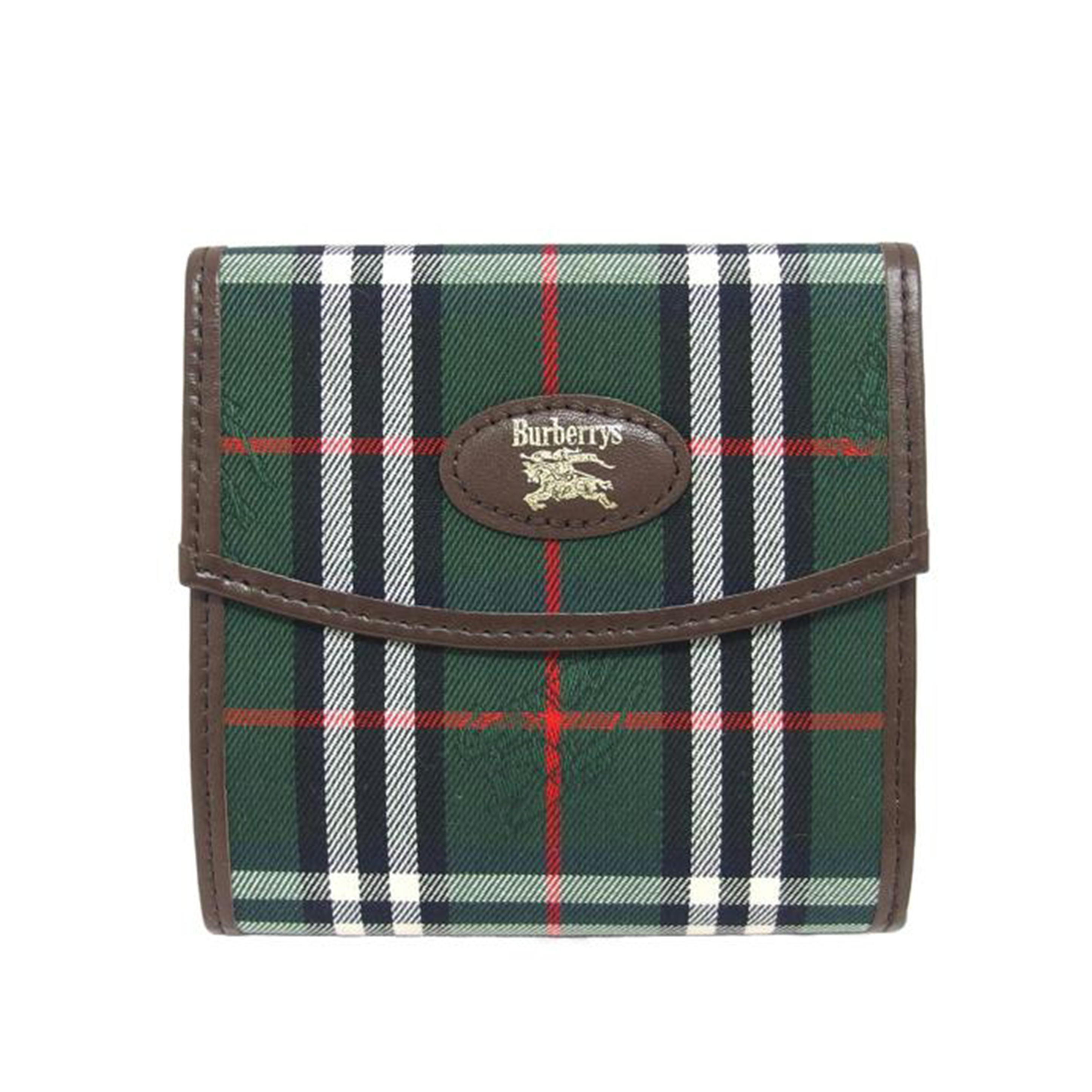 Ｂｕｒｂｅｒｒｙｓ バーバリー バーバリーズ ヴィンテージ/チェック柄／二つ折り財布／グリーン//ABランク/04