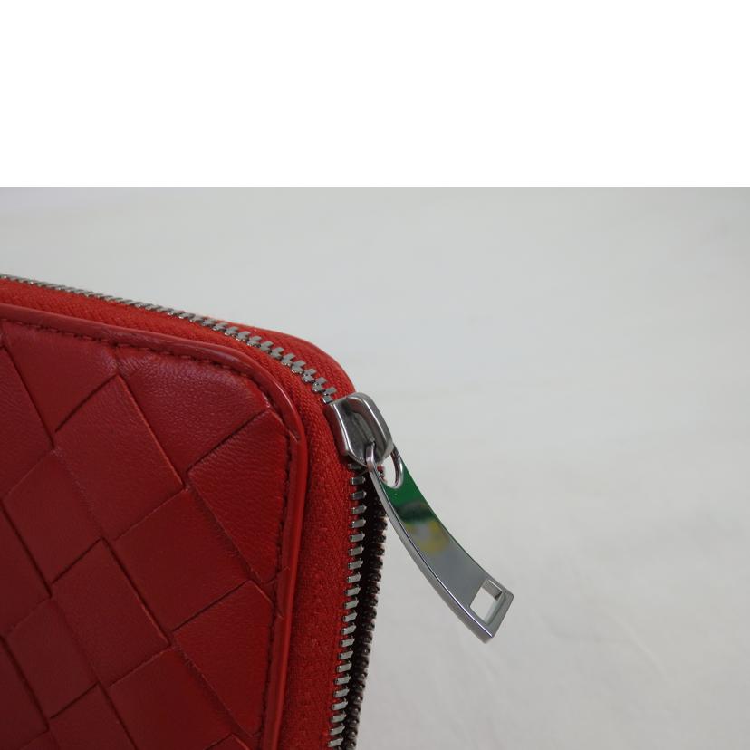 BOTTEGA　VENETA ボッテガ・ヴェネタ/イントレチャートラウンドファスナー長財布／赤/593217//SAランク/84