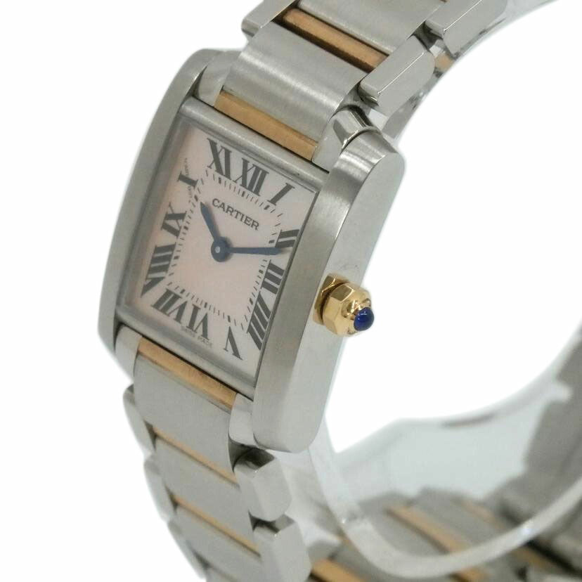 Cartier カルティエ/タンクフランセーズSM／クオーツ／ピンクシェル文字盤／SS×PG/W51027Q4//238*********/Aランク/77