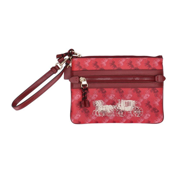 コーチ　新品ポーチ COACH】コーチ ポーチ コーティングキャンバス レザー