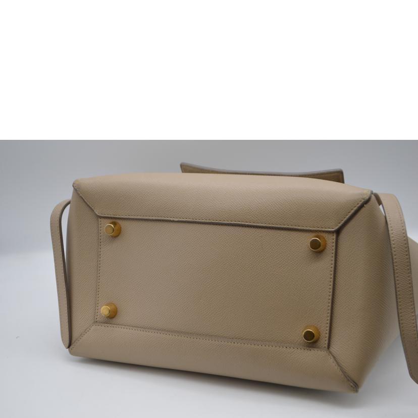 CELINE セリーヌ/ミニベルトバッグ・ミニ／グレインカーフスキン／ライトトープ/176103 //S-A****************/Bランク/89