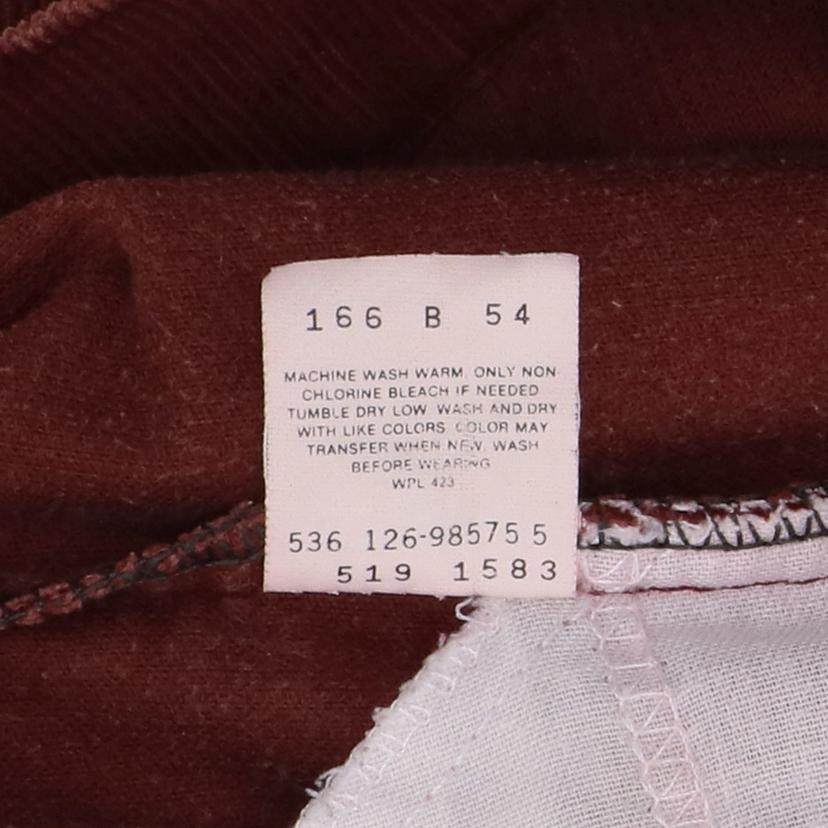 LEVIS リーバイス/80’s／519コーデュロイパンツ／バーガンディ／USA製／白タブ／ヴィンテージ／希少/519//W36L34/ABランク/24