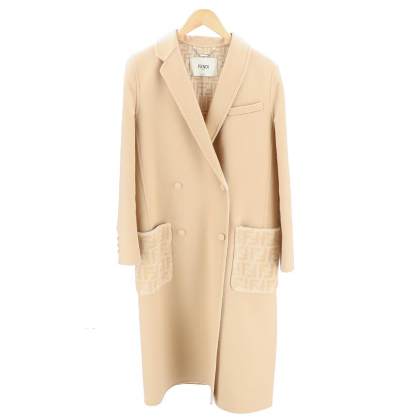 FENDI/ミンクダブルポケットウールコート/M-Lサイズ（40）/FF8626 A5HD//12C**********/Aランク/89