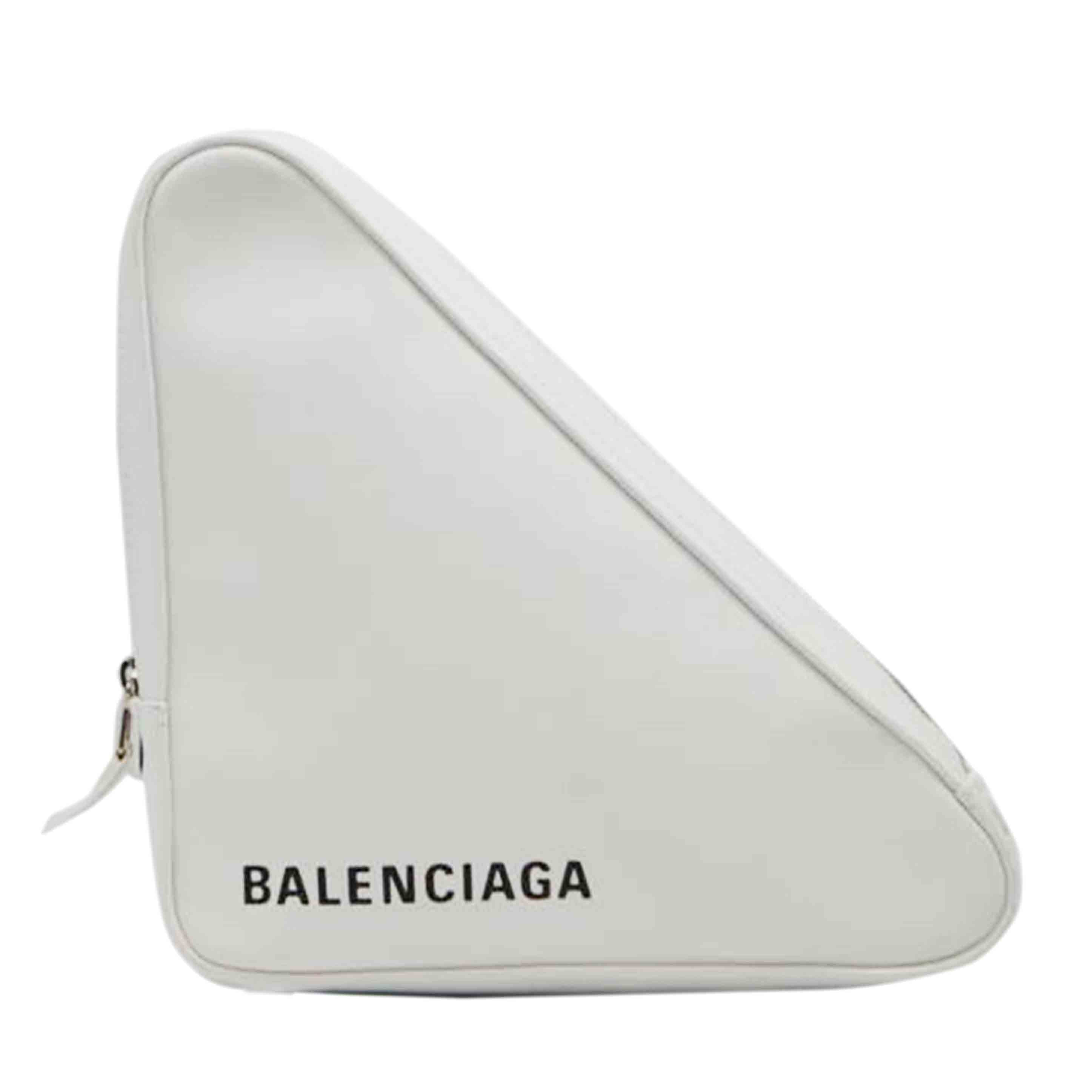 BALENCIAGA バレンシアガ/トライアングルクラッチレザーバッグ／ホワイト/476976//900**********/Aランク/89