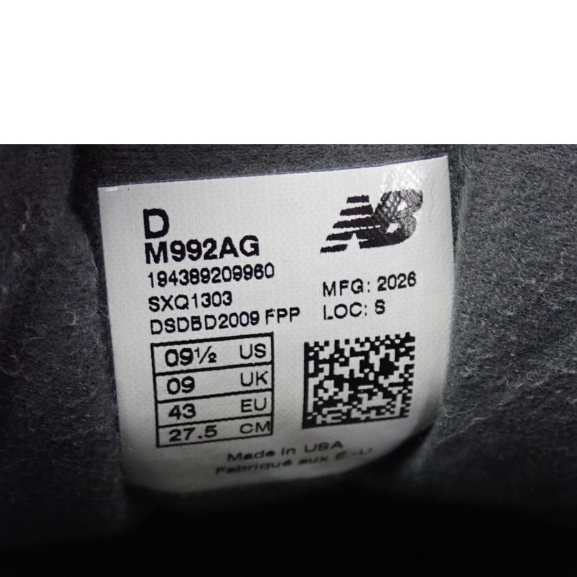 new　balance ニューバランス/new　balance　992　スニーカー/M992AG//27.5cm/BCランク/62