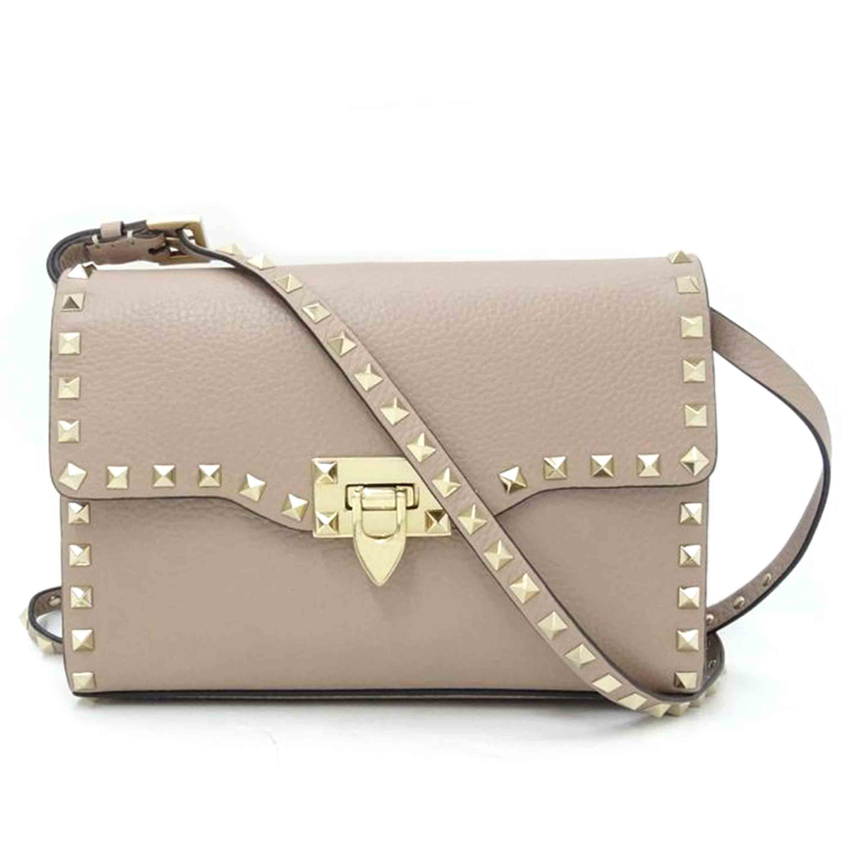 VALENTINO ヴァレンティノ/ロックスタッズレザーショルダー/ピンクベージュ/PW2B0181WC1//Aランク/69