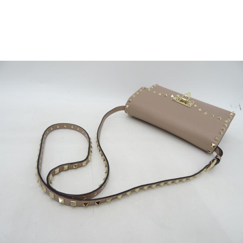 VALENTINO ヴァレンティノ/ロックスタッズレザーショルダー/ピンクベージュ/PW2B0181WC1//Aランク/69