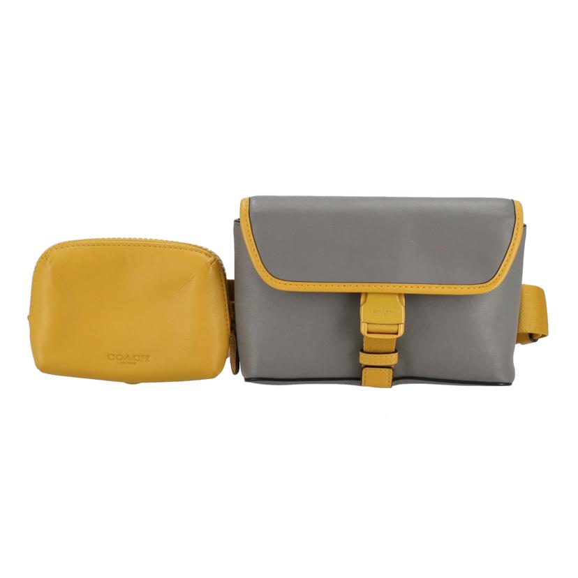 COACH コーチ　/スムースレザー／ライダーダブル／ベルトバッグ／マスタード×グレー/C5603//G21**/ABランク/24