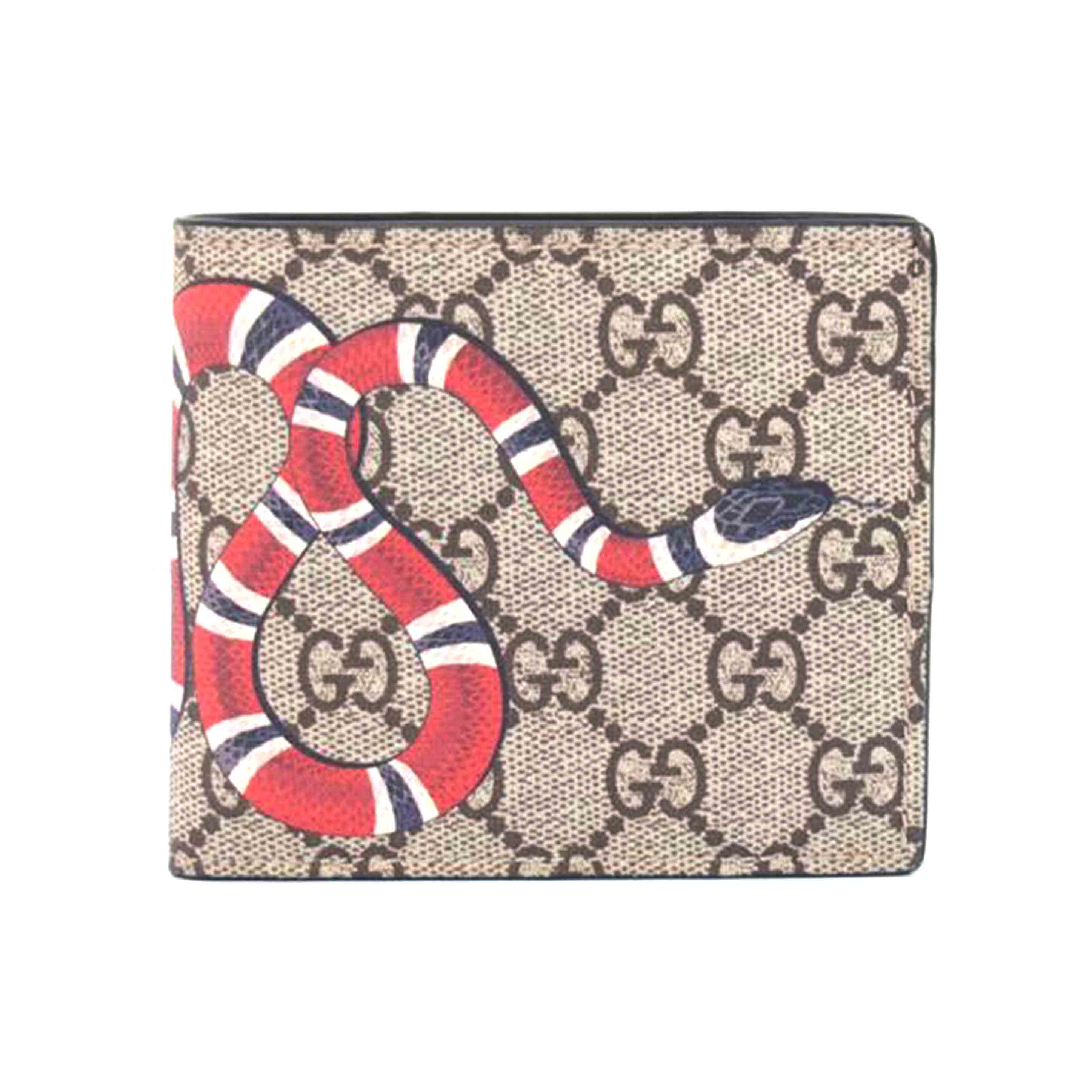 GUCCI グッチ/GGスプリームキングスネークコンパクトウォレット/451266//278*/ABランク/71