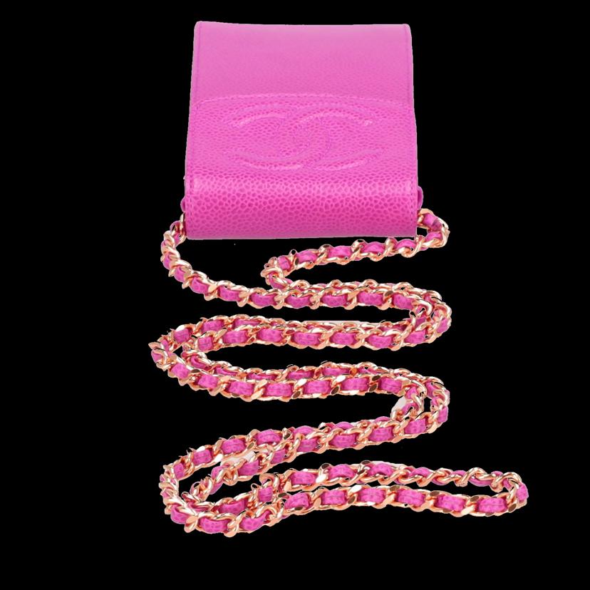 CHANEL シャネル/キャビアスキン・チェーンショルダーポシェット／ピンク/A05278//447****/SAランク/75