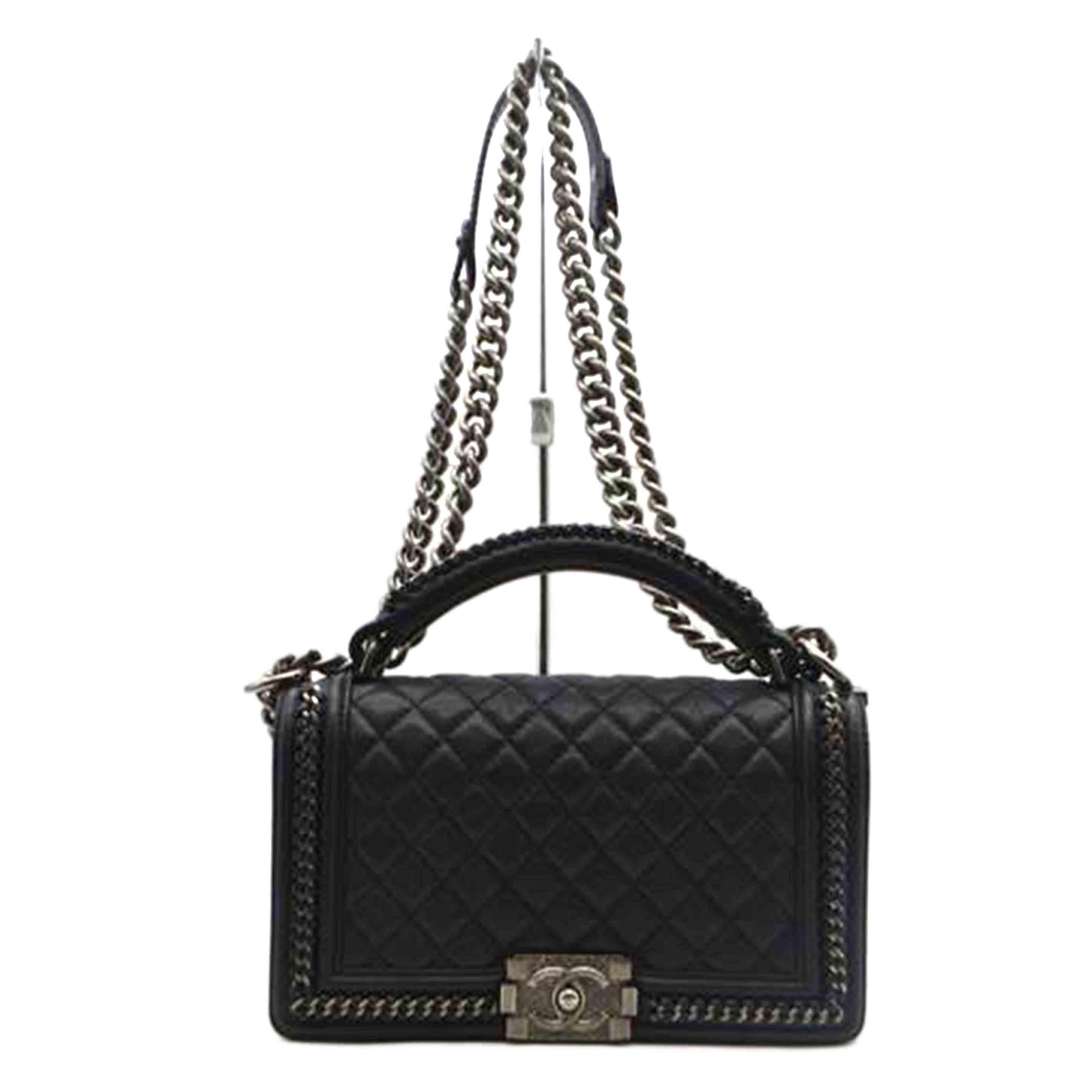 CHANEL シャネル/ボーイシャネルガンメタルハンドルチェーンショルダー/A94804//231*****/Aランク/89
