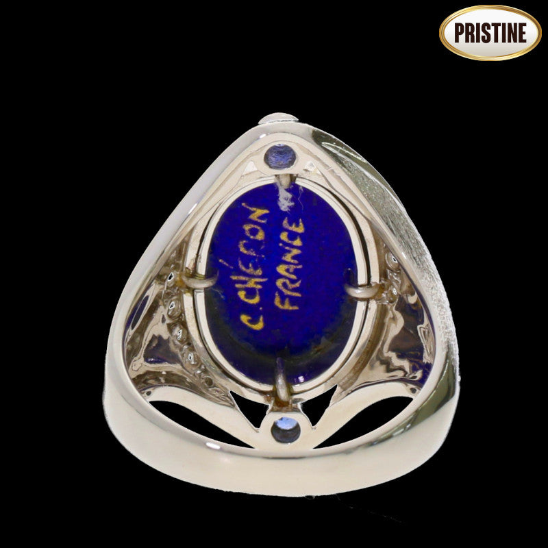 梶光夫/Pt900エマーユサファイアダイヤリング　　15．6g　＃17//Aランク/84