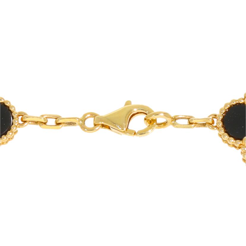 VanCleef＆ ヴァンクリーフ＆アーペル/750　ヴィンテージアルハンブラ　5モチーフオニキスブレスレット　11．9g//Aランク/84