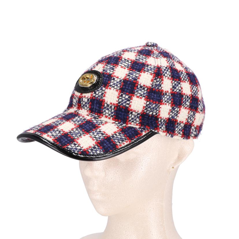 GUCCI グッチ/GGチェックツイードキャップ//56cm/ABランク/91