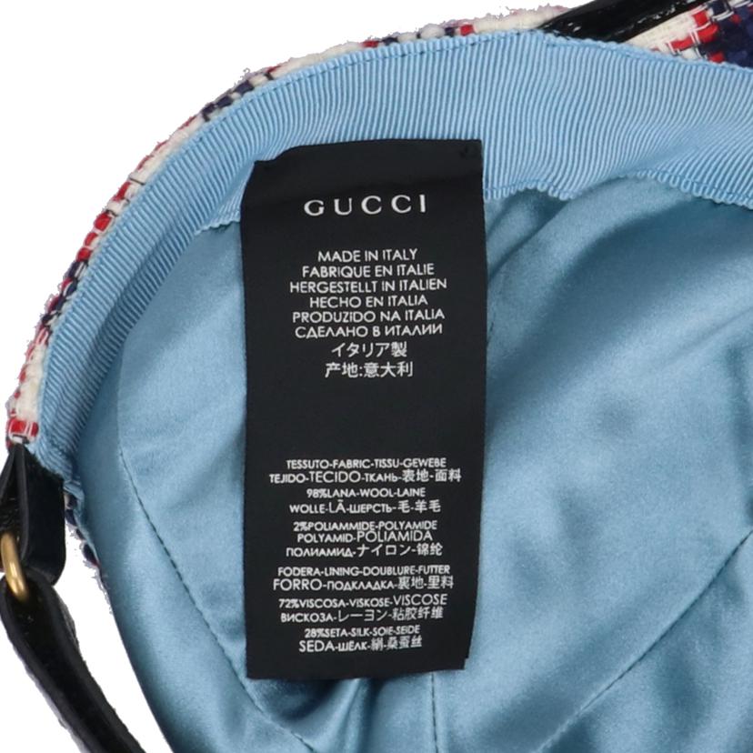 GUCCI グッチ/GGチェックツイードキャップ//56cm/ABランク/91