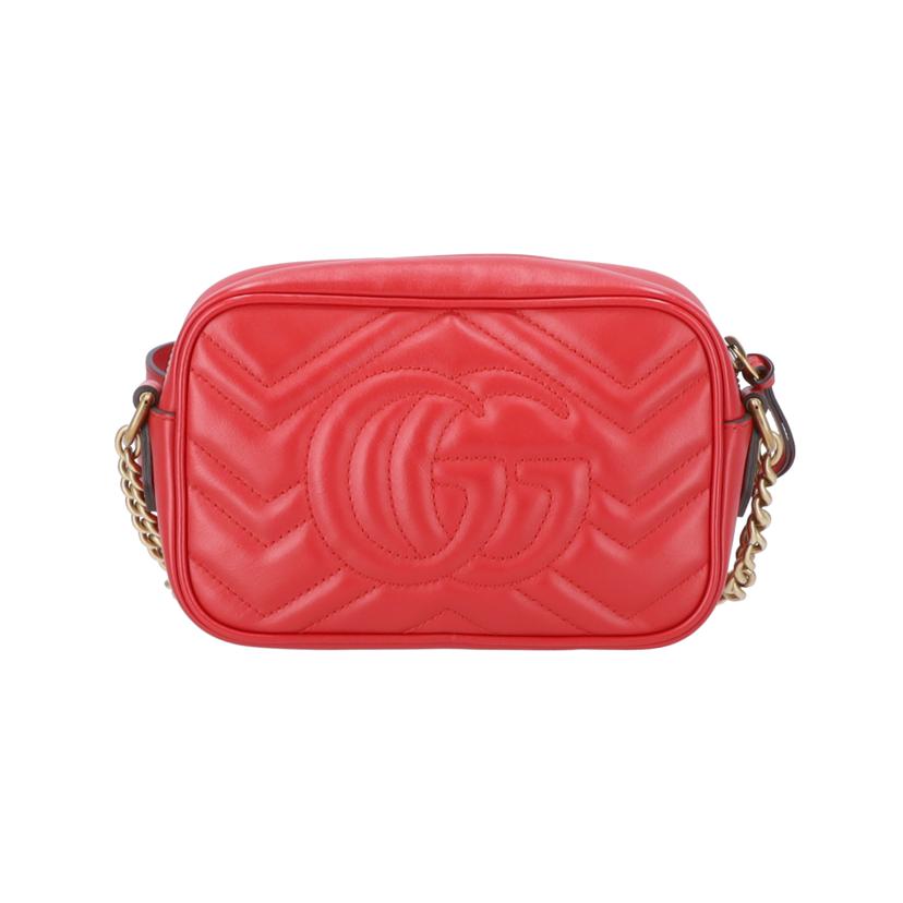 GUCCI グッチ/GGマーモントミニカメラバッグ／レッド系/448065//527***/Aランク/77