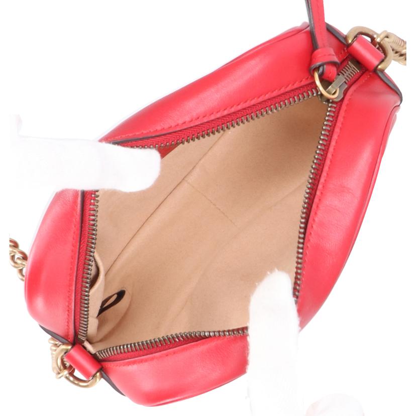 GUCCI グッチ/GGマーモントミニカメラバッグ／レッド系/448065//527***/Aランク/77