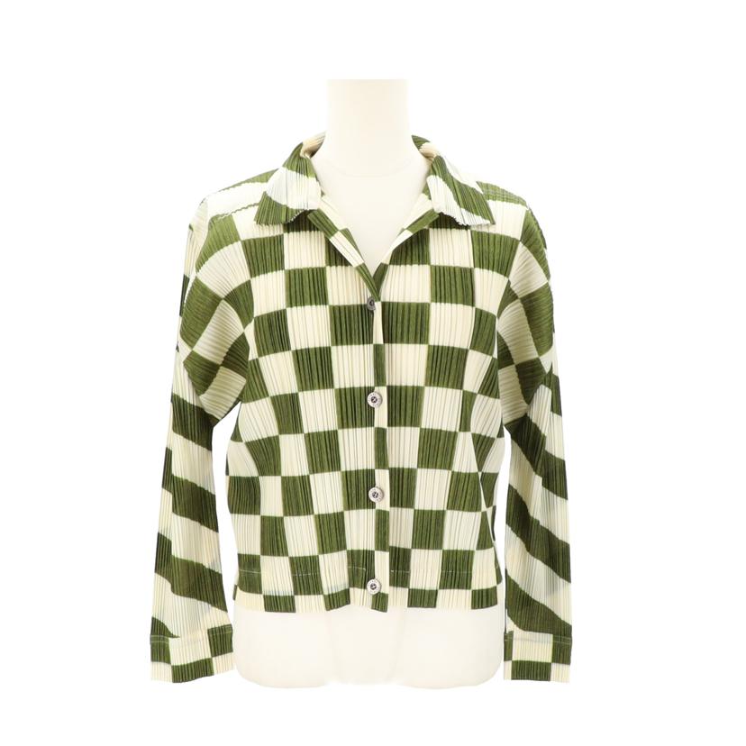 ISSEY　MIYAKE イッセイミヤケ/PLEATS　PLEASE　／　格子柄プリーツカーディガン/PP31-JD811//ｻｲｽﾞ:03/ABランク/91