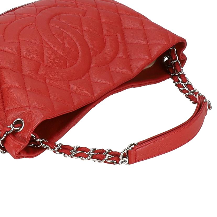 CHANEL シャネル/ソフトキャビアショルダー／レッド／SV金具/A66872//157*****/Aランク/75