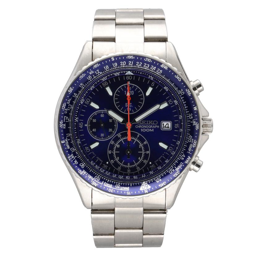 SEIKO セイコー/パイロット／　青文字盤／　メンズクロノグラフ/7T92-0CF0//461**/Bランク/70