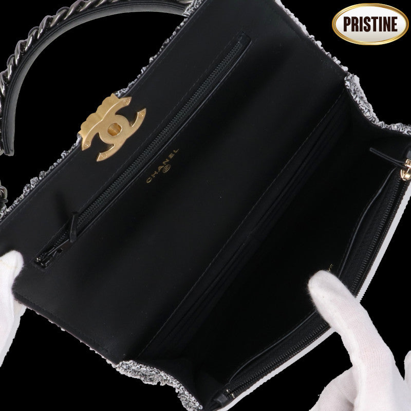 CHANEL シャネル/　シャネル19ツイードチェーンウォレットバッグ／ブラック×ホワイト/AS1160//U12*****/Aランク/24
