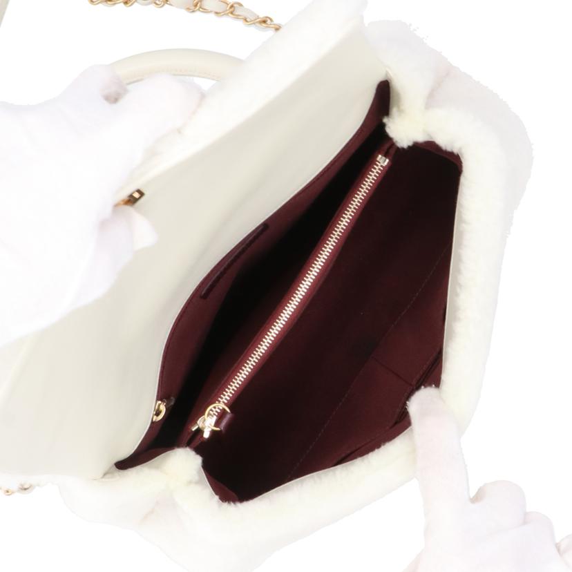 CHANEL/ココハンドルシアリングファー2WAYバッグ／ホワイト　//232*****/Aランク/24