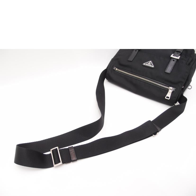 PRADA プラダ/ナイロンフラップショルダー／ブラック//165/ABランク/69