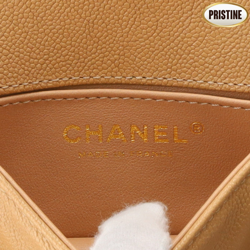 CHANEL　/ボーイシャネルキャビアスキンミニチェーンショルダー／ベージュ/A67364//HG7*****/SAランク/24