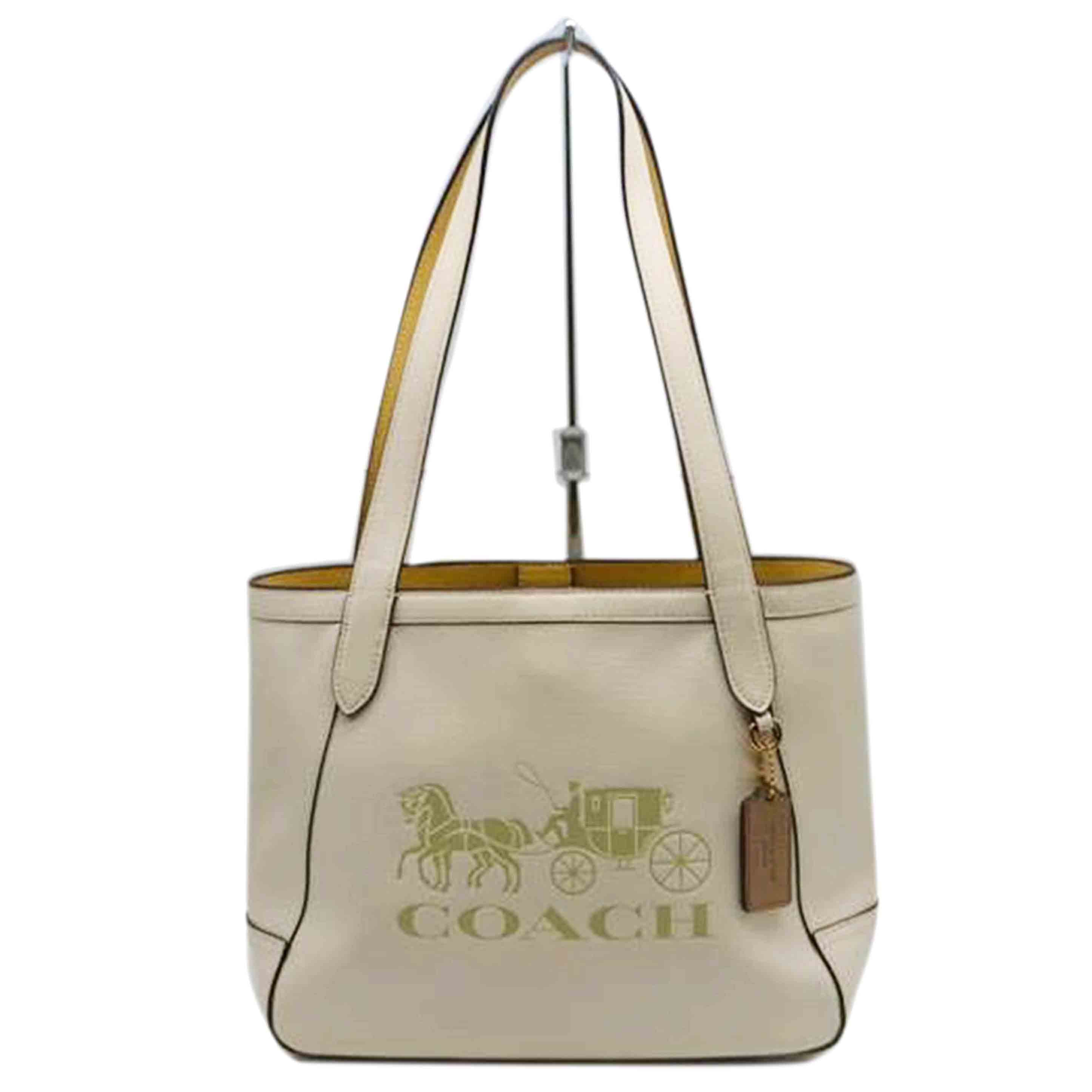 COACH コーチ/ホース＆キャリッジホワイトレザートート27/C4062//H21**/Aランク/89