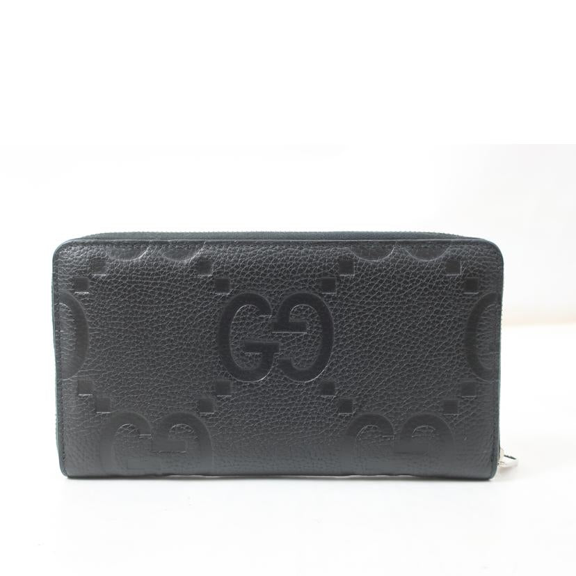 GUCCI グッチ/ジャンボGGジップアラウンドウォレット 長財布 ブラック/739482//ABランク/65