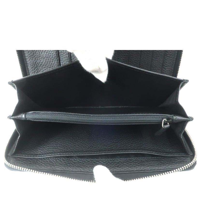 GUCCI グッチ/ジャンボGGジップアラウンドウォレット 長財布 ブラック/739482//ABランク/65